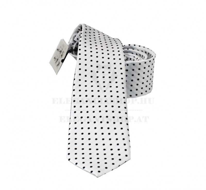         NM Slim Krawatte - Weiß gepunktet Kleine gemusterte Krawatten