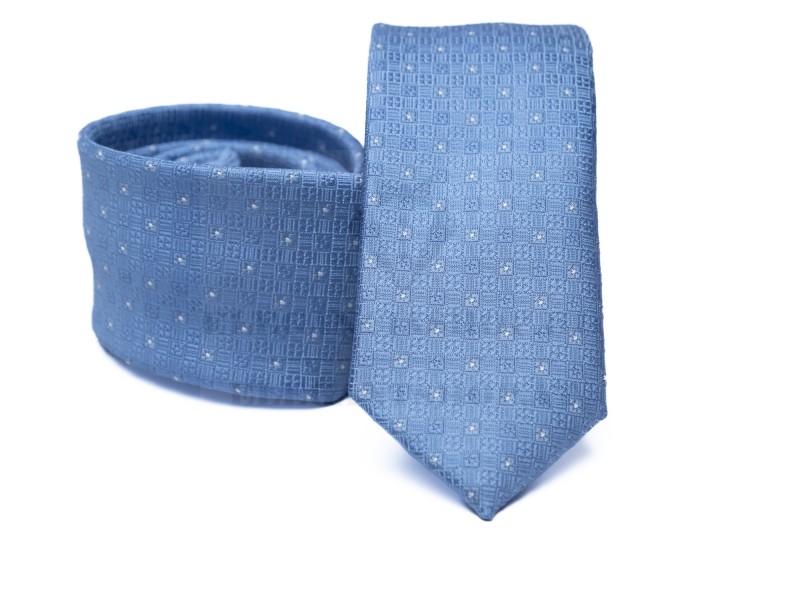  Rossini Slim Krawatte - Blau gepunktet Kleine gemusterte Krawatten