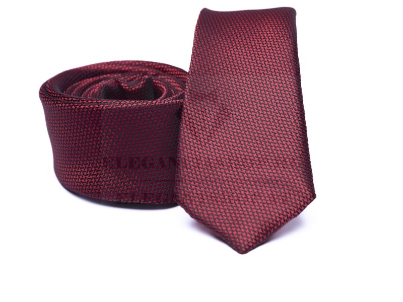  Rossini Slim Krawatte - Dunkelrot Unifarbige Krawatten