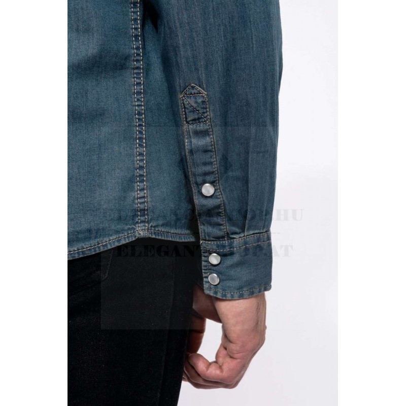 MEN'S LONG-SLEEVED DENIM SHIRT Slim/Smart Fit