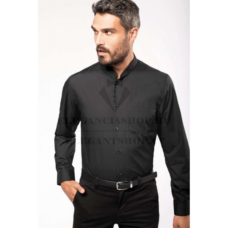      MEN'S LONG-SLEEVED MANDARIN COLLAR SHIRT