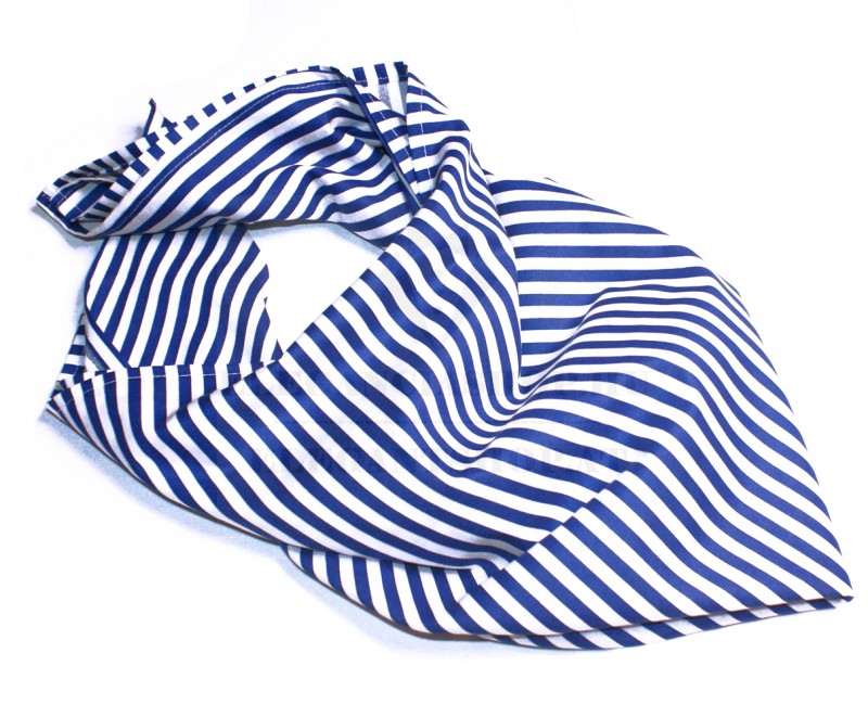   Baumwolltuch gepunktet - Blau gestreift Tücher, Schals