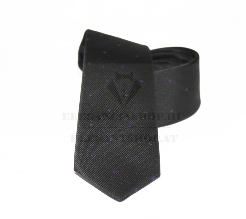          NM Slim Krawatte - Schwarz-lila gepunktet Kleine gemusterte Krawatten