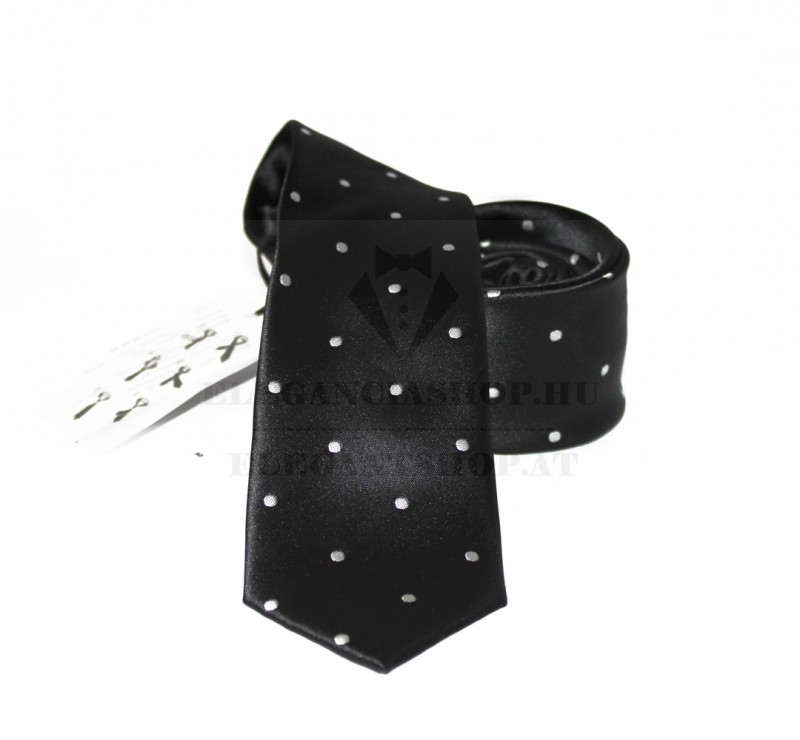         NM Slim Krawatte - Schwarz gepunktet Kleine gemusterte Krawatten