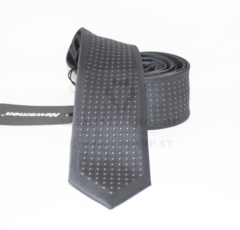          NM Slim Krawatte - Grau gepunktet Kleine gemusterte Krawatten