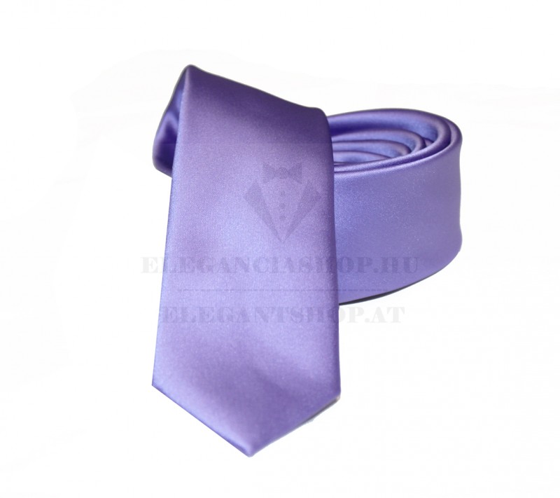    NM Satin Slim Krawatte Set - Lila Unifarbige Krawatten