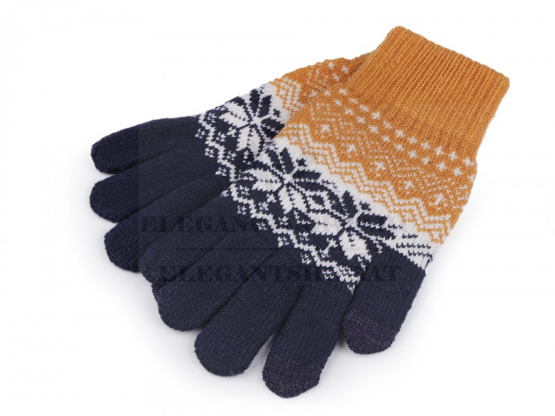                  Unisex Strickhandschuhe mit Norwegermuster Damen Handschuhe,Winterschal