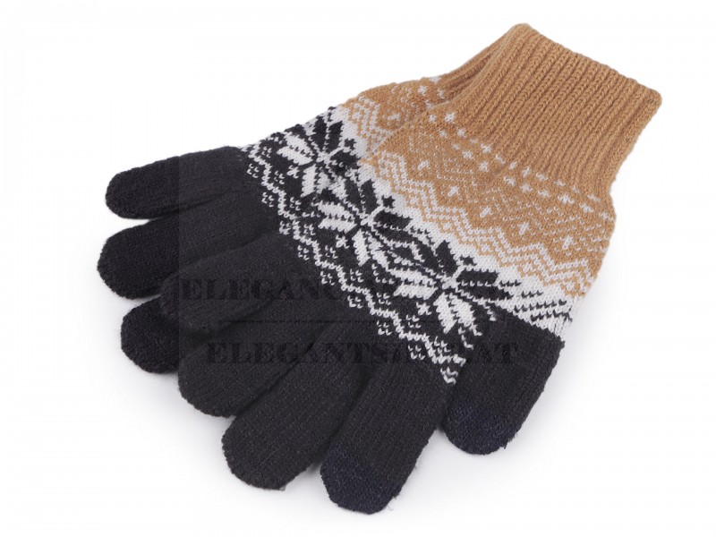                  Unisex Strickhandschuhe mit Norwegermuster Damen Handschuhe,Winterschal