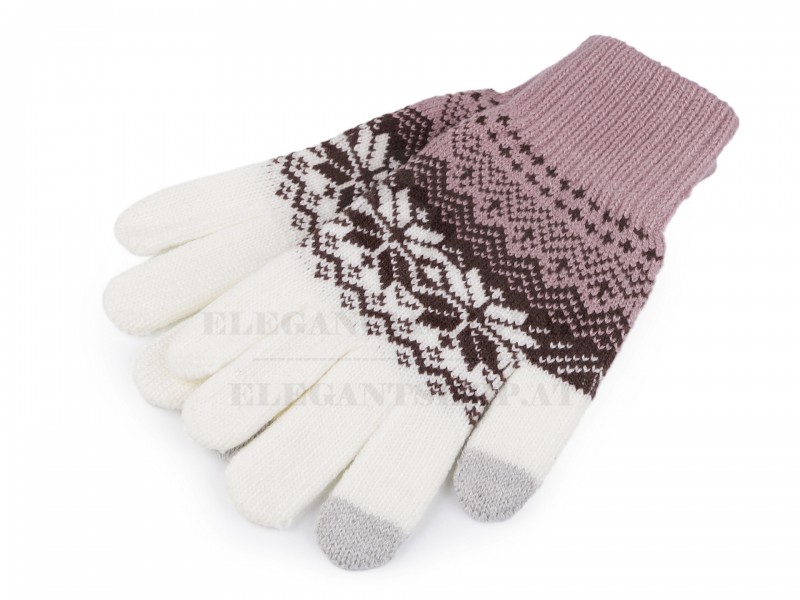                  Unisex Strickhandschuhe mit Norwegermuster Damen Handschuhe,Winterschal