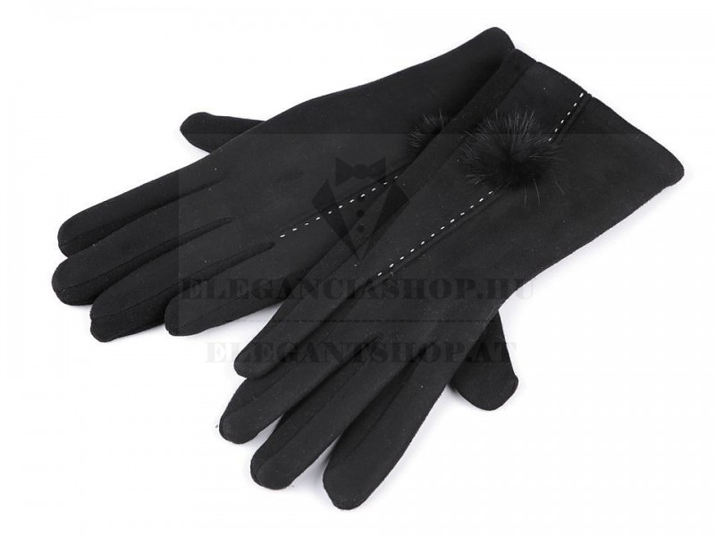  Damenhandschuhe mit Pelzbommel Damen Handschuhe,Winterschal