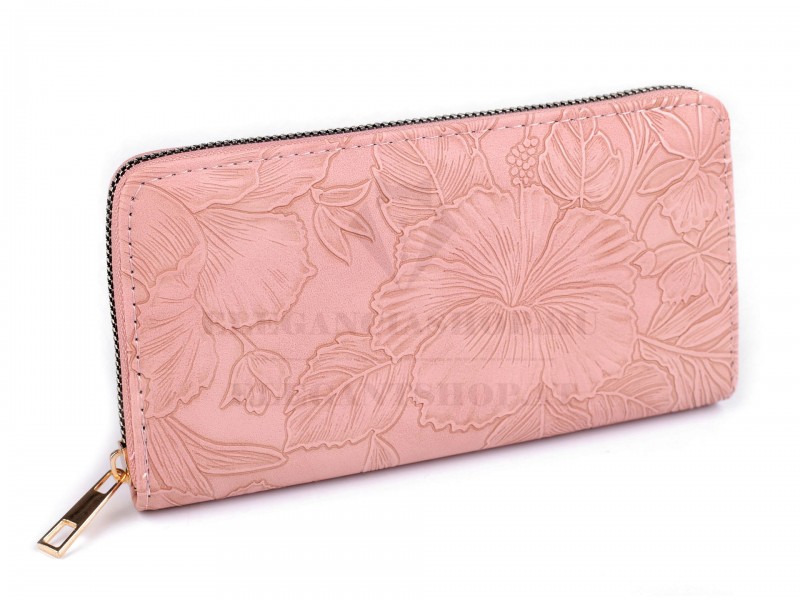            Geldbörse für Damen 3D-Blumen - 9,5 x 19 cm Damen Tasche, Geldbörse, Gürtel