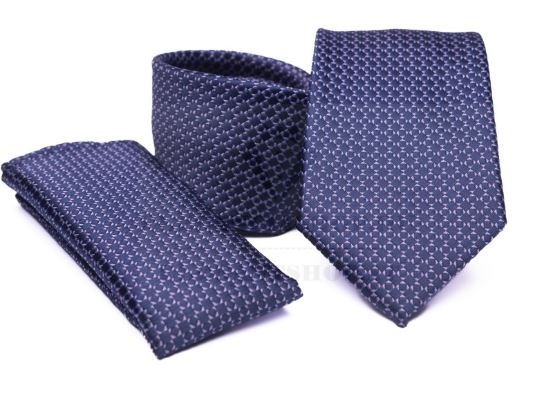           Premium Krawatte Set - Blau gemustert Kleine gemusterte Krawatten
