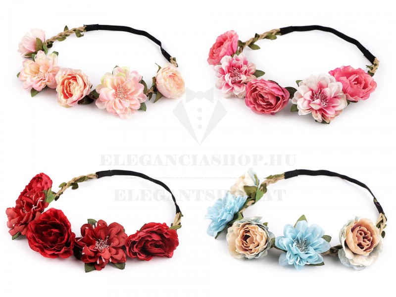                       Elastisches Haarband mit Blumen Schmuck, Haarschmuck