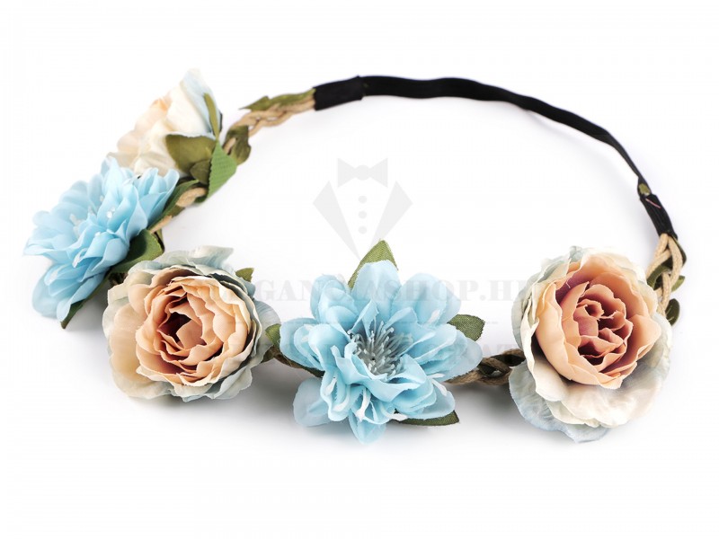                       Elastisches Haarband mit Blumen Schmuck, Haarschmuck