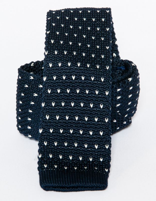 Premium  Strickkrawatte - Schwarz-Weiß Kleine gemusterte Krawatten