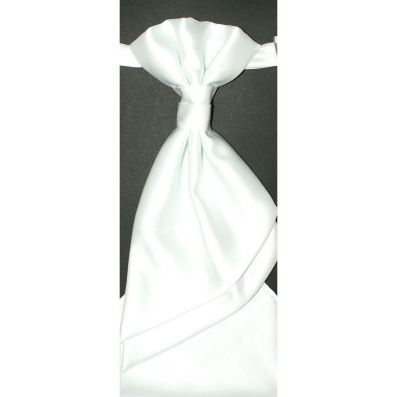 Hochzeit Krawatte mit Einstecktuch - Weiß