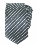 Goldenland Slim Krawatte - Grau Gestreift