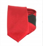 Goldenland Slim Krawatte - Rot-Schwarz Gestreift Gestreifte Krawatten