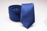 Rossini Slim Krawatte - Blau Satin Unifarbige Krawatten