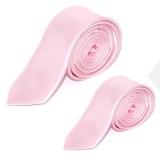             Satin Vater-Sohn Krawatte Set - Rosa