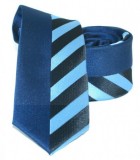 Goldenland Slim Krawatte - Blau Gestreift