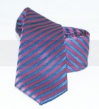   Goldenland Slim Krawatte - Rot-Blau Gestreift