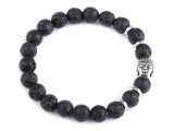 Armband Buddha schwarze Lava