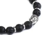 Armband Buddha schwarze Lava