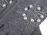 Mädchenhandschuhe Schneeflocke mit Steinchen und Perlen