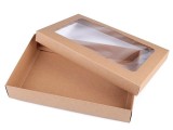 Papierbox natural mit Fenster - 4 St./Packung Geschenke einpacken