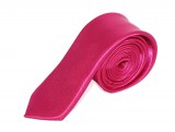 Satin Slim Krawatte - Pink Unifarbige Krawatten