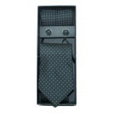   Newsmen Krawatte Set - Schwarz gepunktet Kleine gemusterte Krawatten