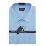  Newsmen Langarm Hemd - Hellblau Einfarbige Hemden