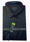                          Newsmen elastisches schmales Hemd - Schwarz Slim/Smart Fit