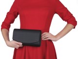                                    Handtasche - Clutch mit Lurex Damen Tasche, Geldbörse, Gürtel