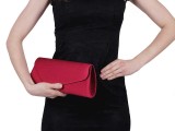                                              Handtasche - Clutch Satin mit Struktur Damen Tasche, Geldbörse, Gürtel
