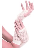 Damen Netzhandschuhe lang, fingerlos - Weiß