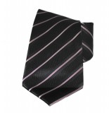Classic Premium Krawatte - Schwarz gestreift