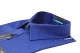                             NM 80% Baumwolle Slim Langarmhemd - Blau gepunktet Slim/Smart Fit