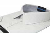     Newsmen Slim elastisches Kurzarmhemd - Beige gepunktet Slim/Smart Fit