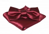 Satin Fliege Set - Bordeaux