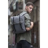                                               Kimood unisex Canvas-Rucksack Mit Klappe Damen Tasche, Geldbörse, Gürtel