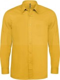 Popeline Comfort fit Hemd langarm - Gelb Langarmhemden