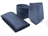Premium Krawatte Set - Blau gemustert