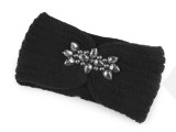  Damen Winterstirnband mit geschliffenen Steinchen Hut, Mütze
