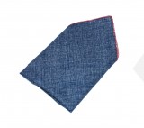             Einstecktuch aus 100% Baumwolle - Jeansblau-rot