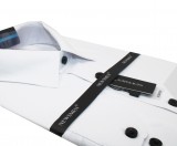                             NM 80% Baumwolle Slim Langarmhemd - Weiß Gemusterte Hemden