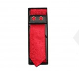    Marquis Slim Krawatte Set - Rot geblüht