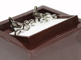         Manschettenknöpfe im Geschenkbox - Geigentaste Krawattennadel, Manchettenknöpfe