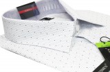 Newsmen Comfort Fit elastisches Kurzarmhemd - Weiß gepunktet